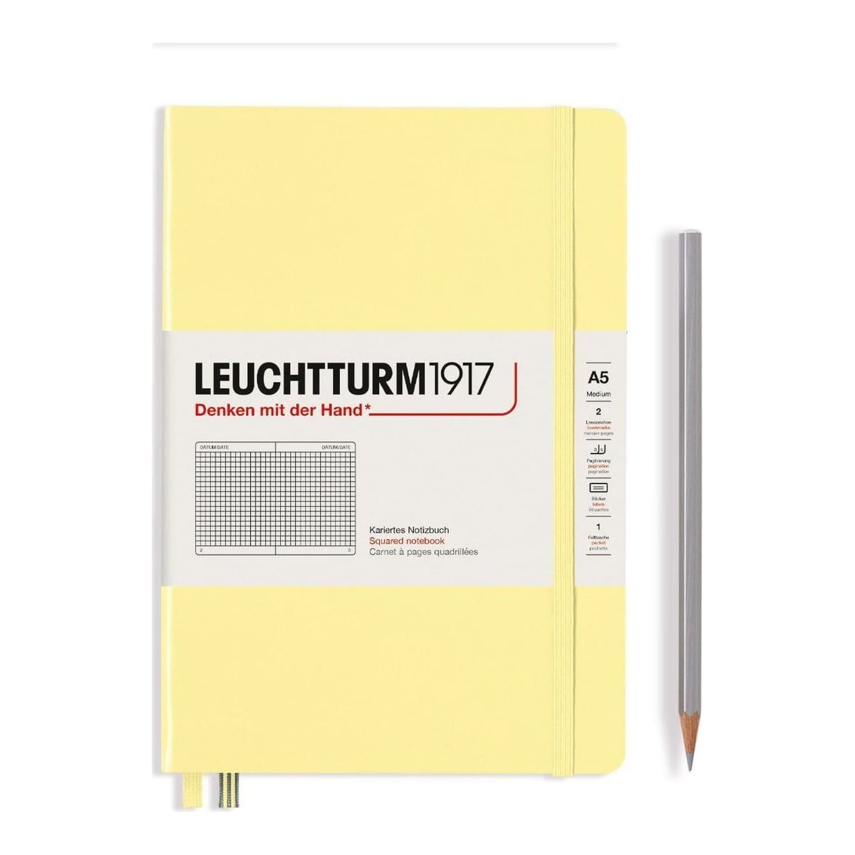 Caiet A5 Aritmetica Coperta Rigida Vanilie Leuchtturm