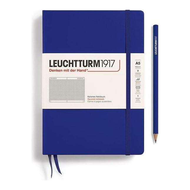 Caiet A5 Aritmetica Coperta Rigida Albastru Cerneala Leuchtturm