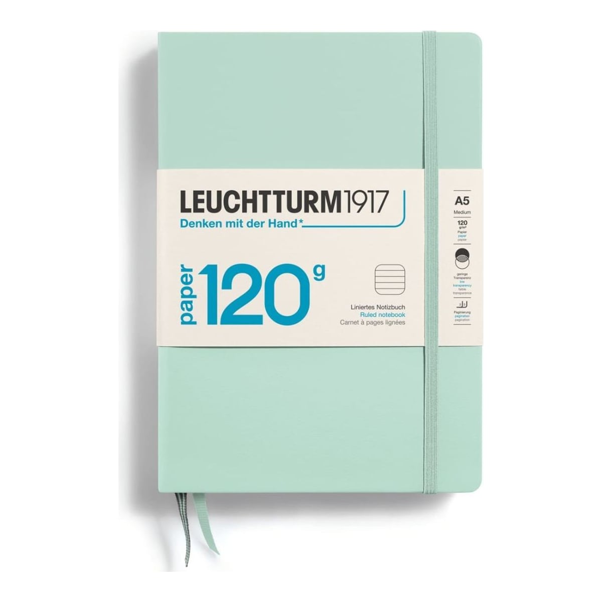 Caiet A5 Dictando 120G Coperta Rigida Verde Menta Leuchtturm