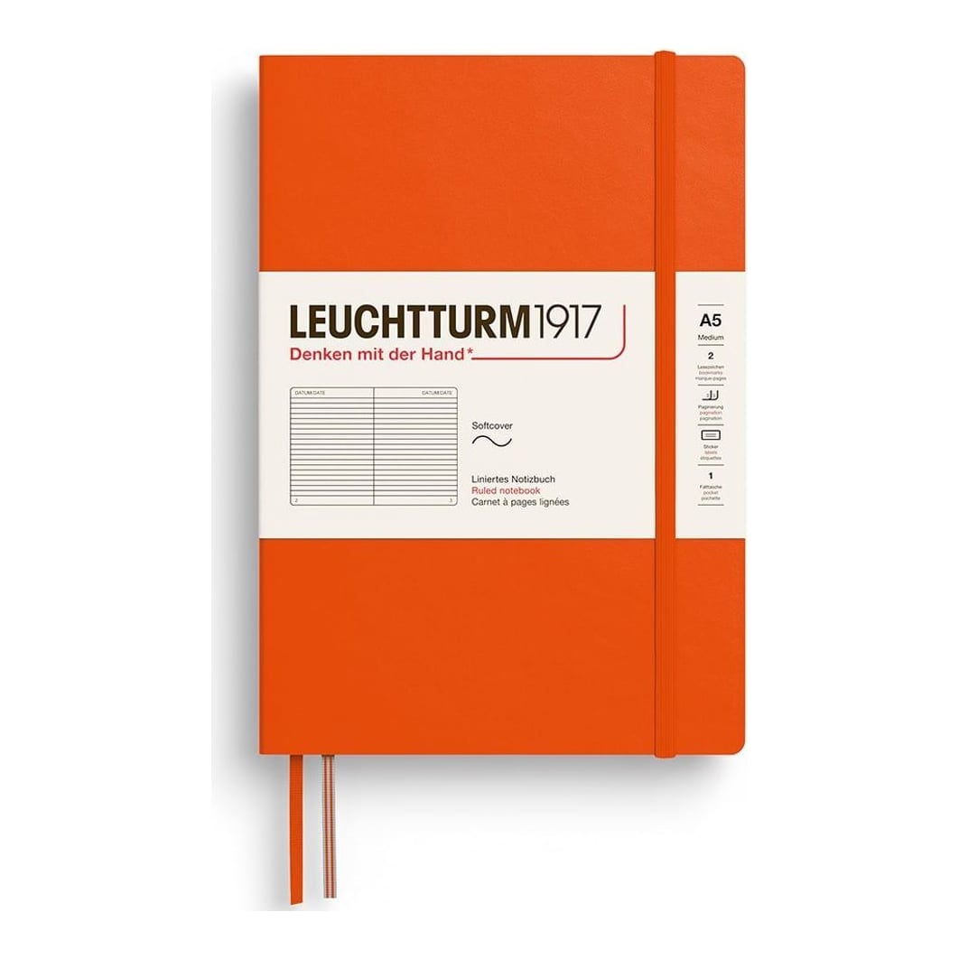 Caiet A5 Dictando Coperta Flexibila Portocaliu Dovleac Leuchtturm