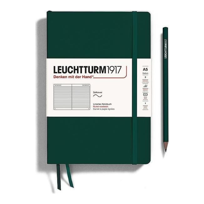 Caiet A5 Dictando Coperta Flexibila Verde Padure Leuchtturm