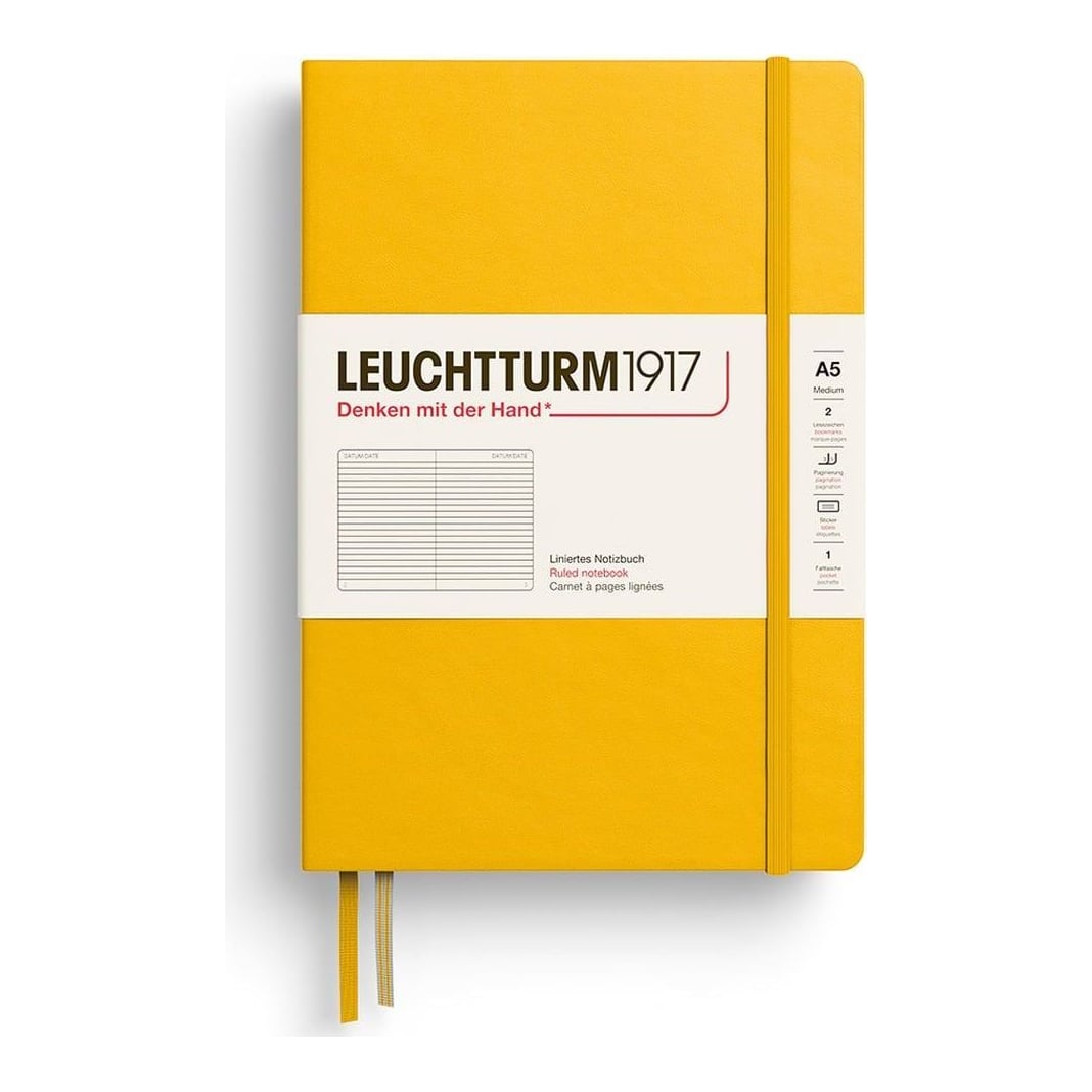 Caiet A5 Dictando Coperta Rigida Galben Floarea Soarelui Leuchtturm