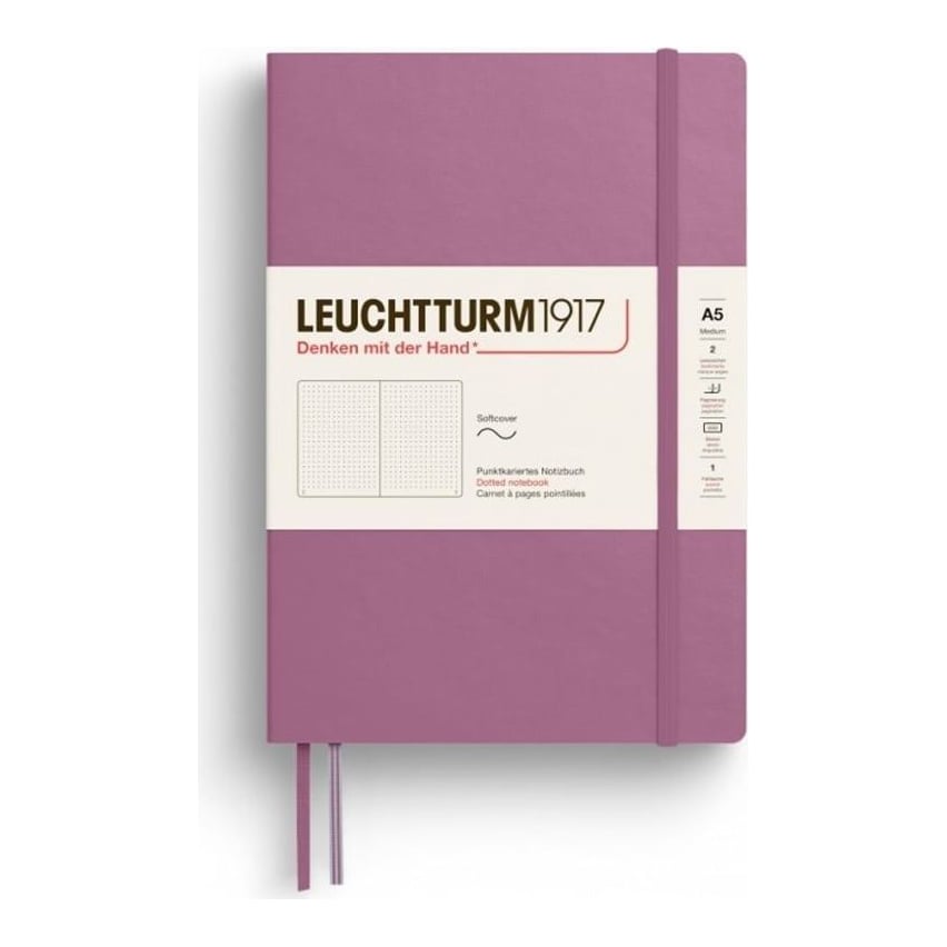 Caiet A5 Punctat Coperta Flexibila Dusty Rose Leuchtturm