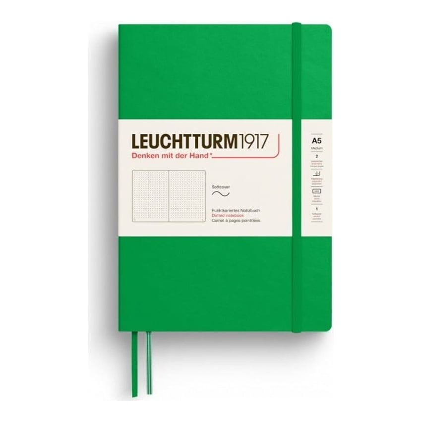 Caiet A5 Punctat Coperta Flexibila Verde Primavaratic Leuchtturm