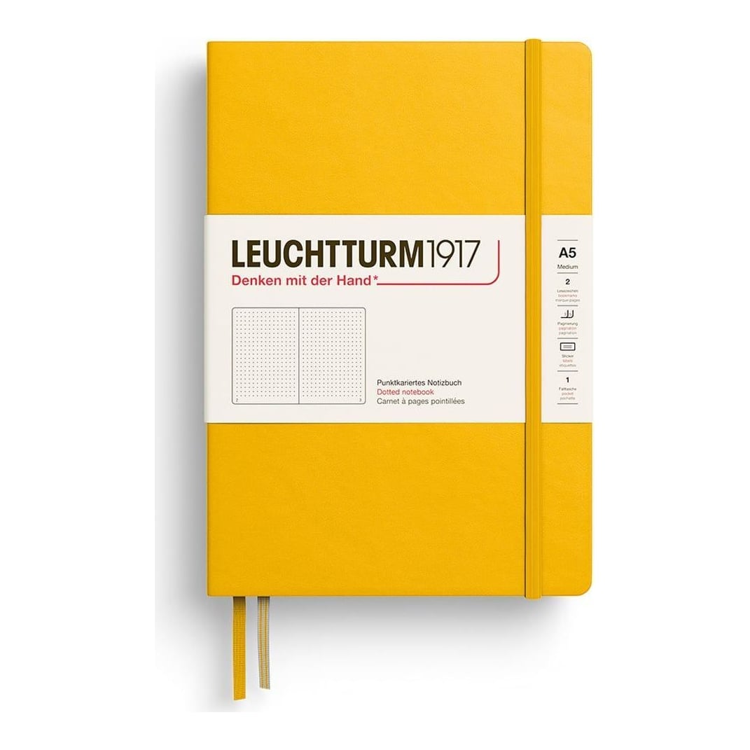 Caiet A5 Punctat Coperta Rigida Galben Floarea Soarelui Leuchtturm