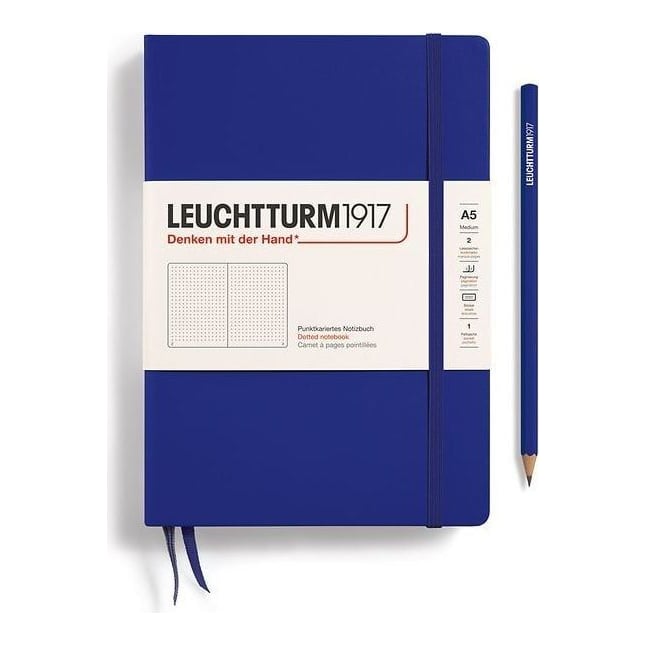 Caiet A5 Punctat Coperta Rigida Albastru Cerneala Leuchtturm