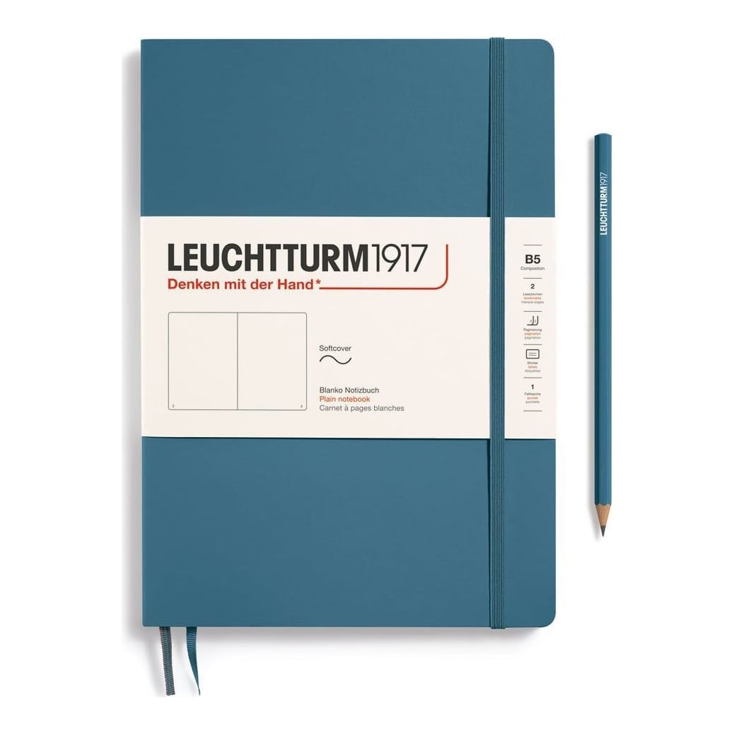 Caiet B5 Velin Coperta Flexibila Albastru Piatra Leuchtturm