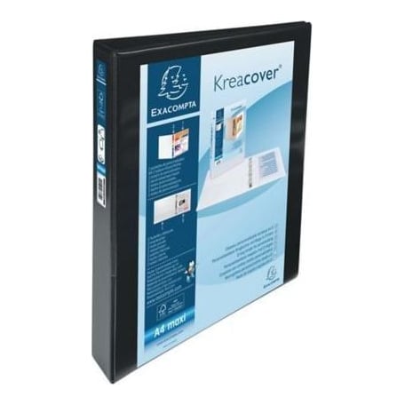 Caiet Mecanic A4+ 4 Inele 44 Mm 2 Buzunare Kreacover Negru Exacompta