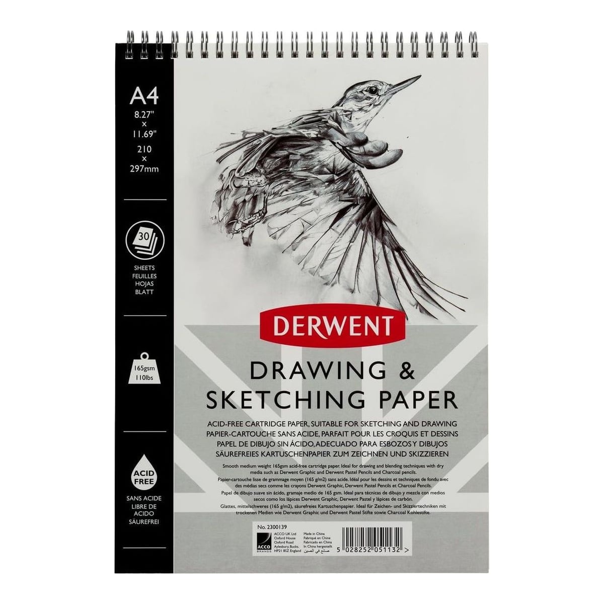 Caiet Spira Pentru Schite Si Desen A4 30 File 165G Professional Derwent