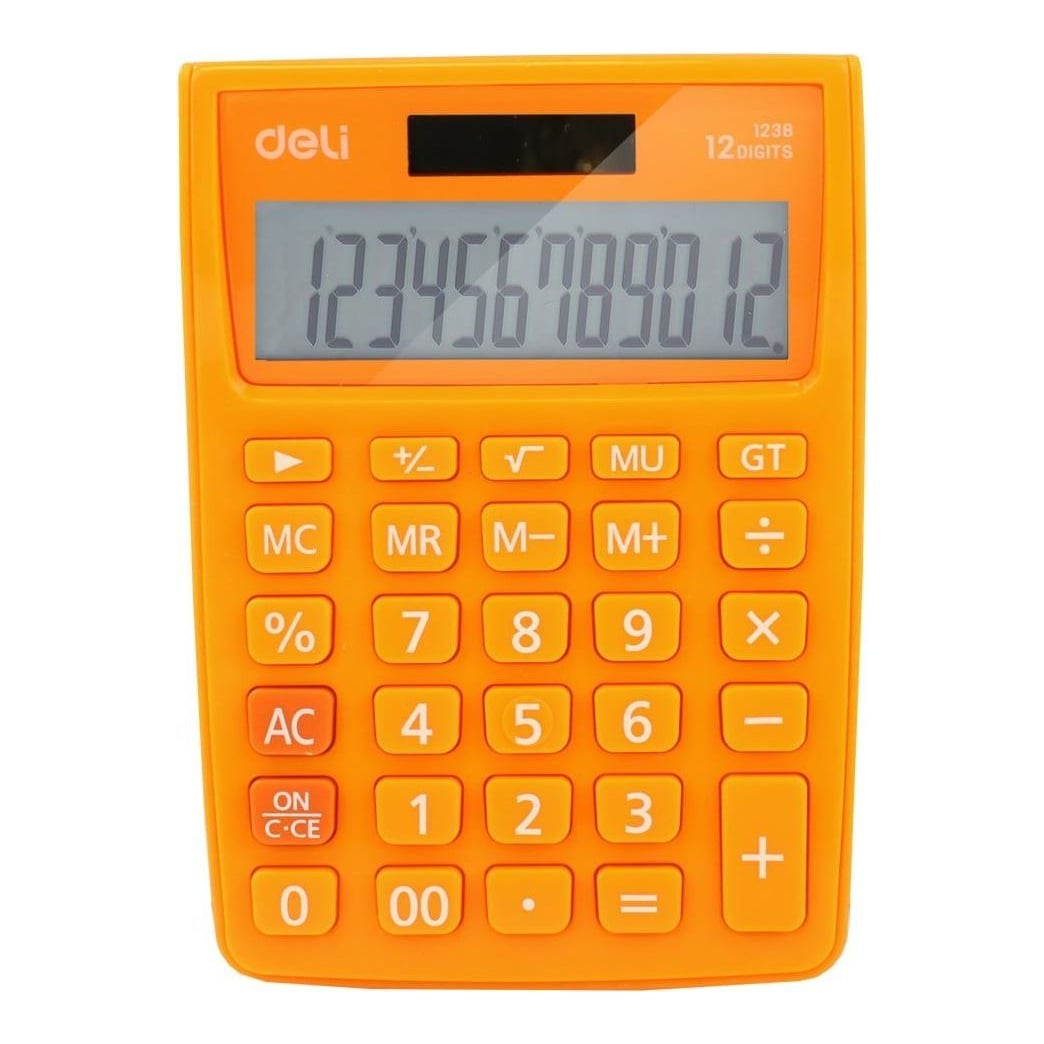 Calculator Birou 12DIG Alb-portocaliu 1238 Deli