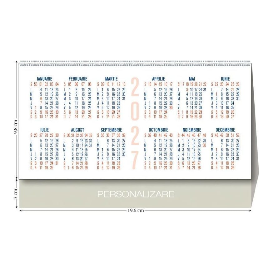 Calendar Birou Triptic 12 File Ego