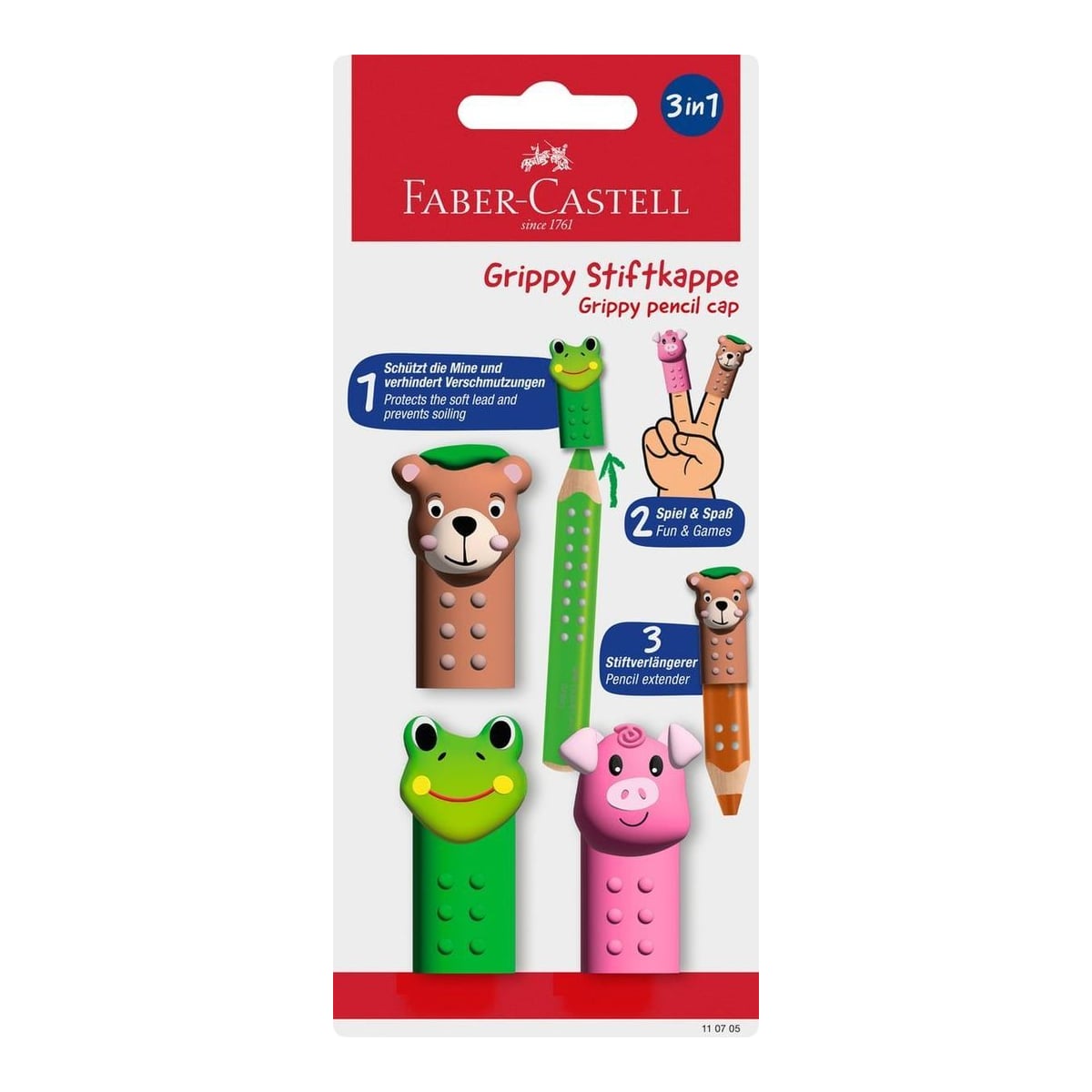 Set 3 Capace Pentru Creioane Grippy Model 2 Faber-castell