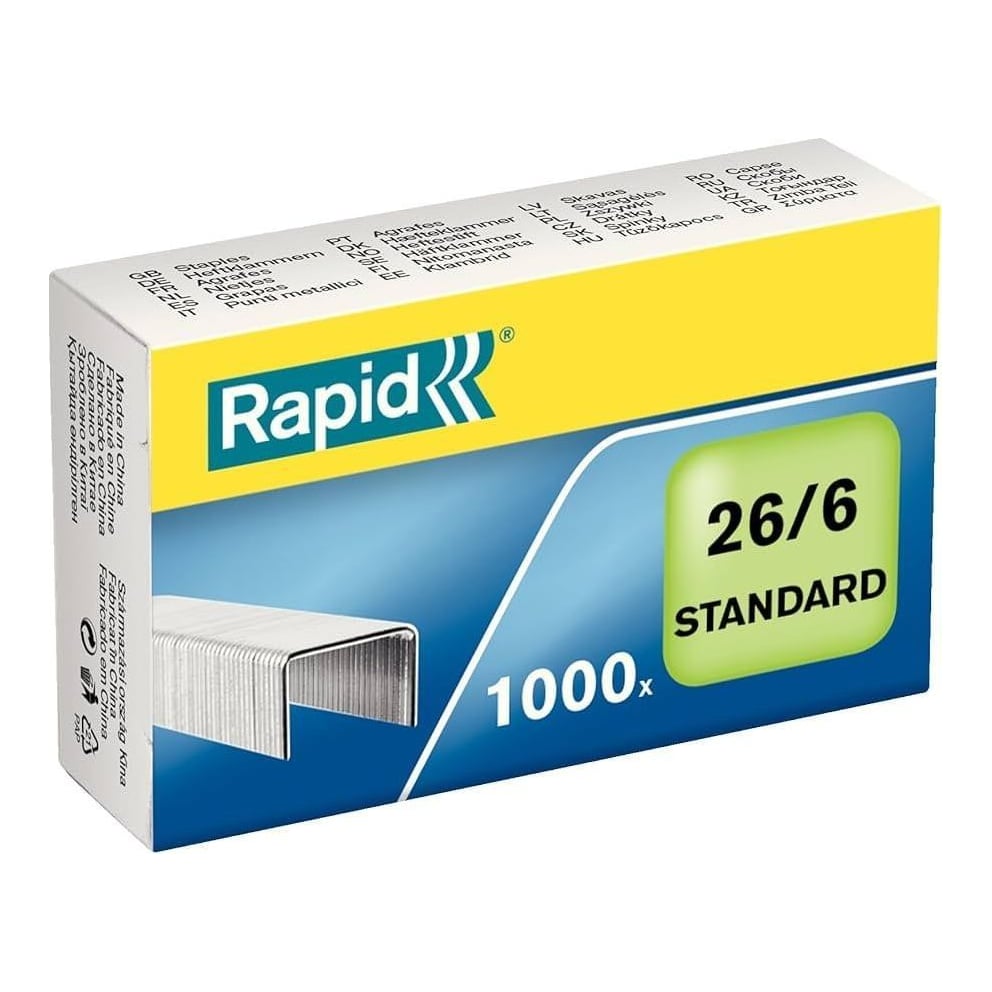 Capse 26/6 20 Coli 1000/Cut Standard Rapid