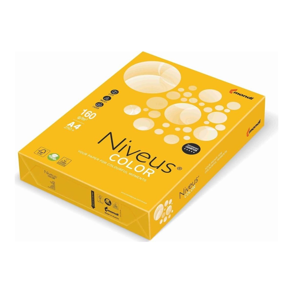 Carton Copiator A4 Galben Intens 160G 250/Top SY40 Niveus