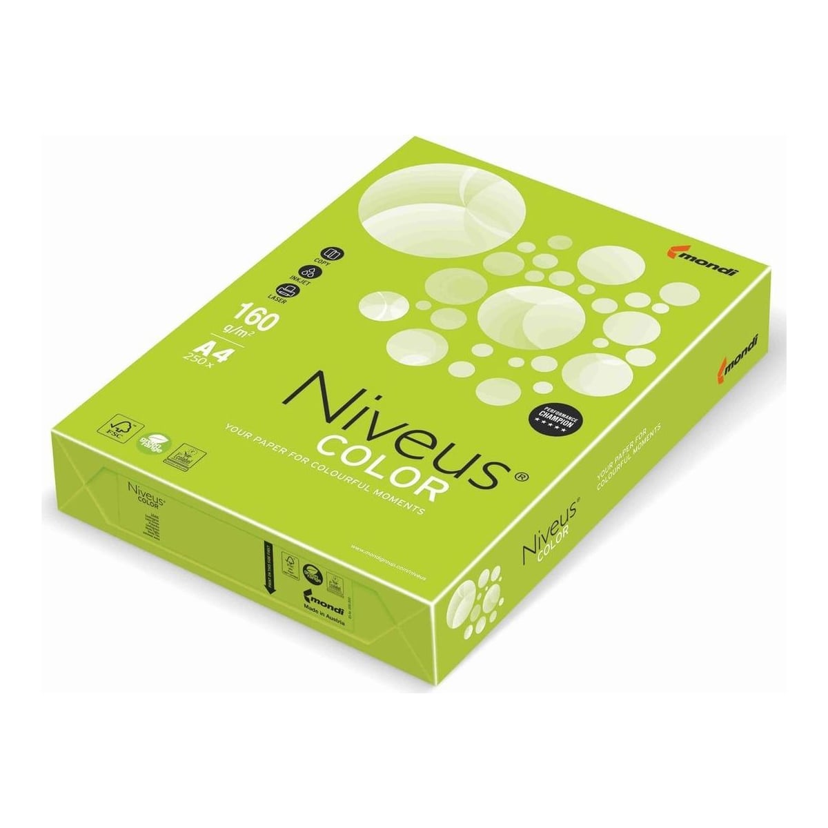 Carton Copiator A4 Verde Lime Intens 160G 250/Top LG46 Niveus