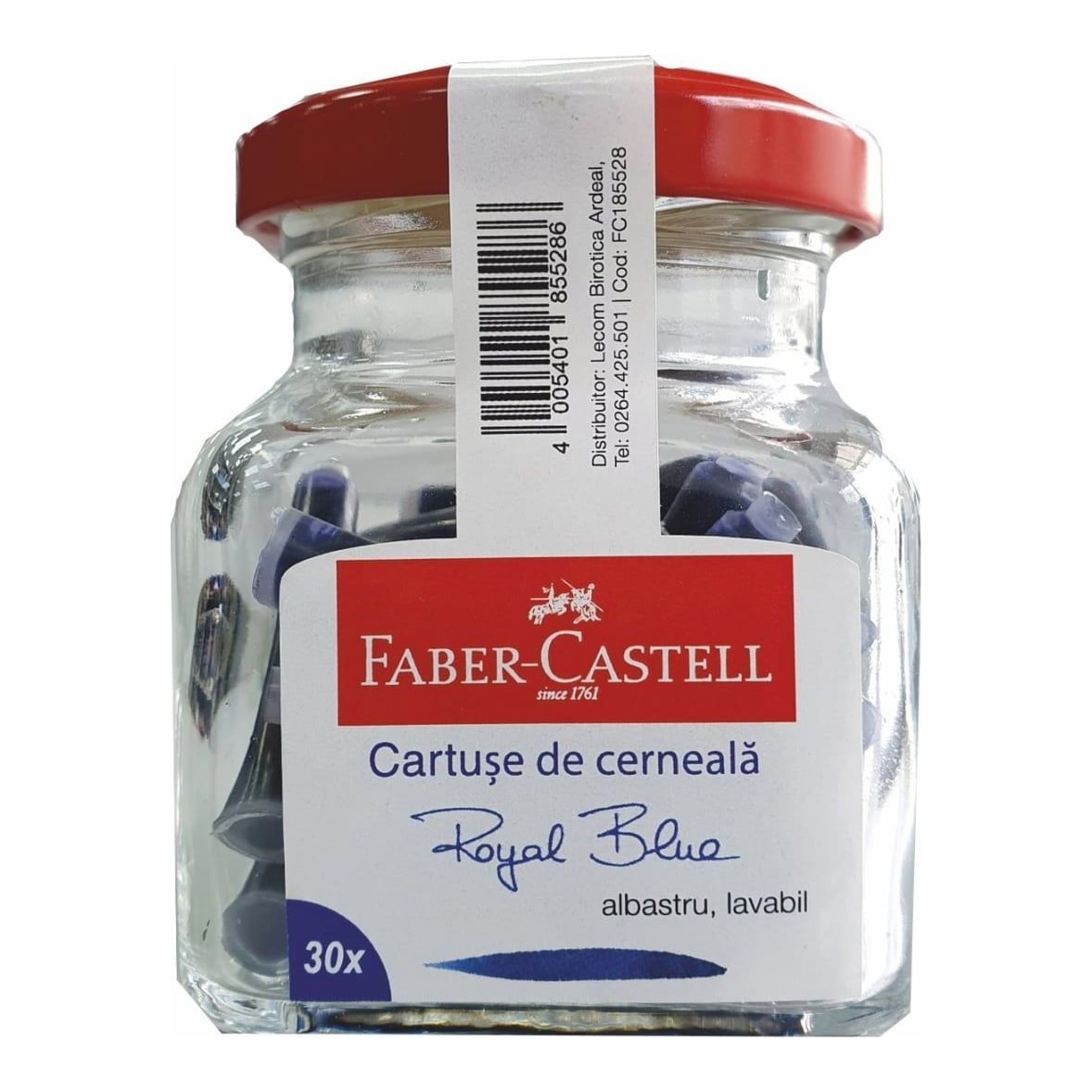 Cartuse Cerneala Mici Albastre 30 Buc/Borcan Faber-castell