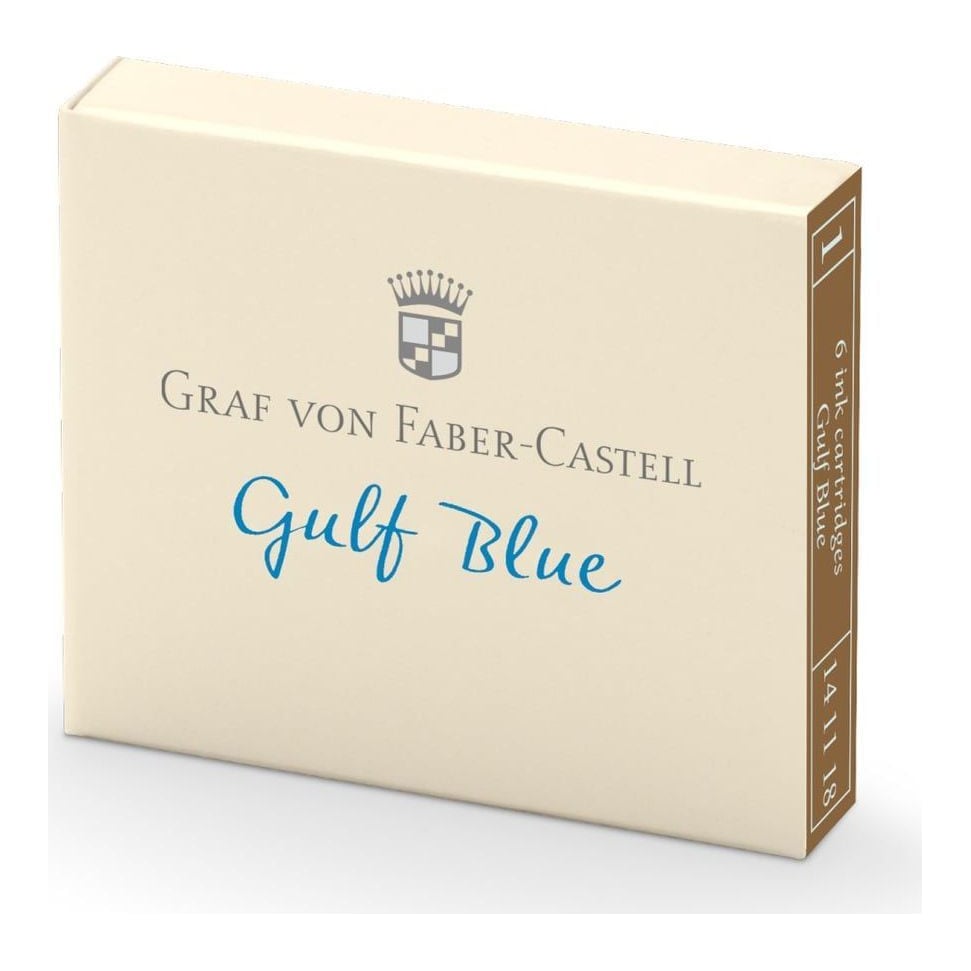 Graf von Faber-Castell Cartuse Cerneala Mici Albastru Gulf 6 Buc/Cutie Graf Von Fc