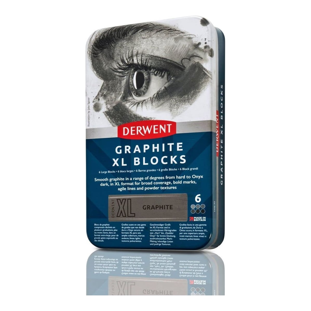 Carbune Xl Solubil Grafit Cutie Metal 6/Set Inktense Derwent