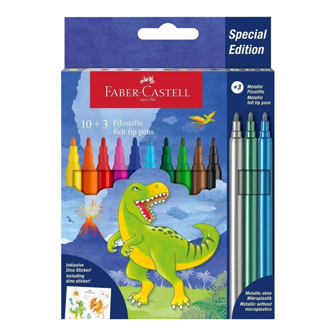 Carioca 10+3 Culori Dinozauri Faber-castell