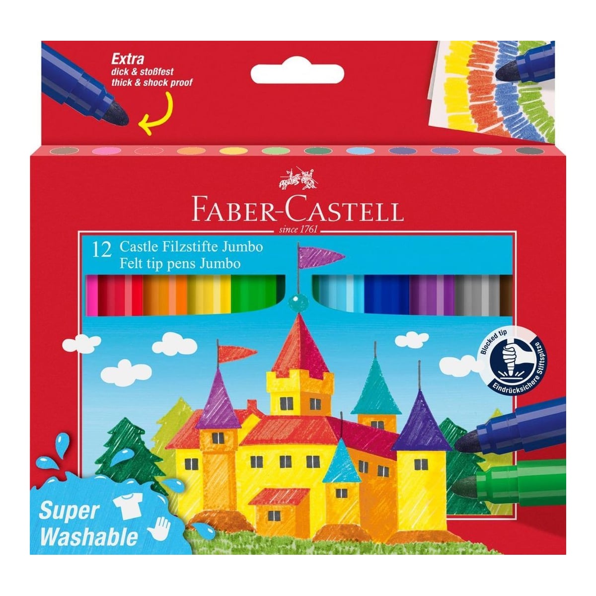 Carioca 12 Culori Jumbo Superwashable Faber-castell