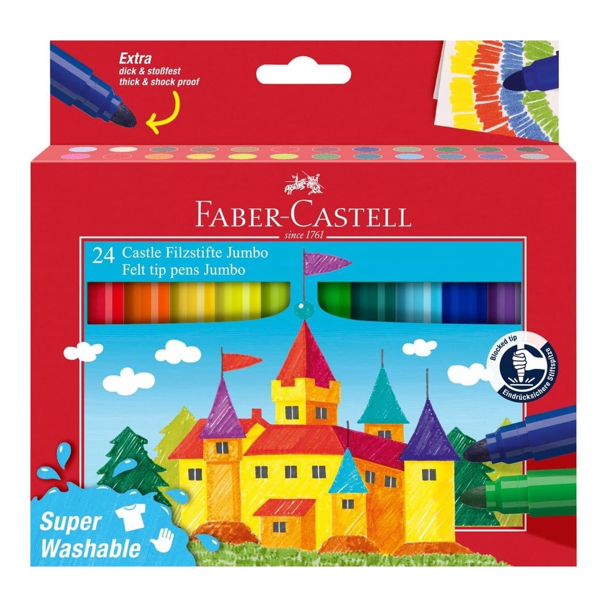 Carioca 24 Culori Jumbo Superwashable Faber-castell