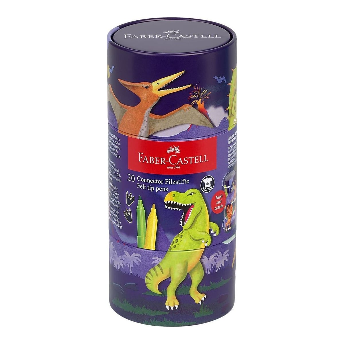 Carioca 20 Culori Dinozauri Connector Faber-castell