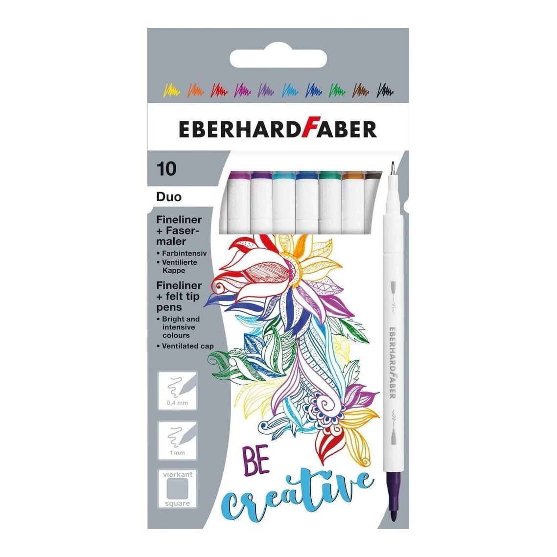 Carioci 10 Culori 2 Capete (carioca+liner) Eberhard Faber