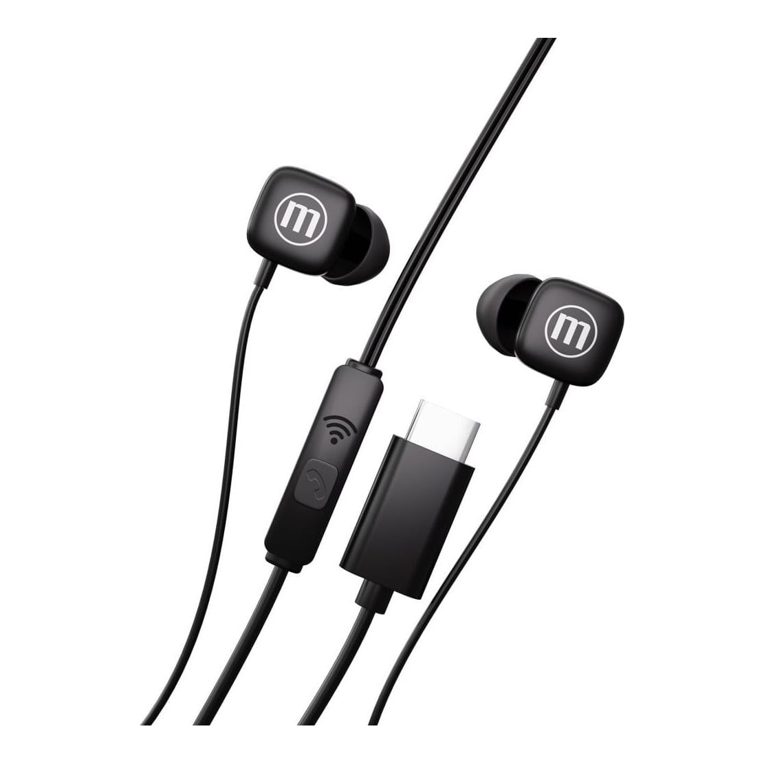 Casti Audio Cu Fir Si Microfon Square USB-C Negre Maxell