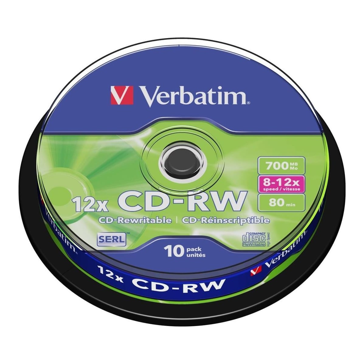 Cd-rw 10/Set Verbatim 700 MB 12X 43480
