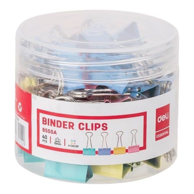 Clips Hartie 19MM Color 40 Buc/Cut. Plastic Deli