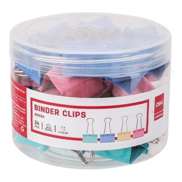 Clips Hartie 32MM Color 24 Buc/Cut. Plastic Deli