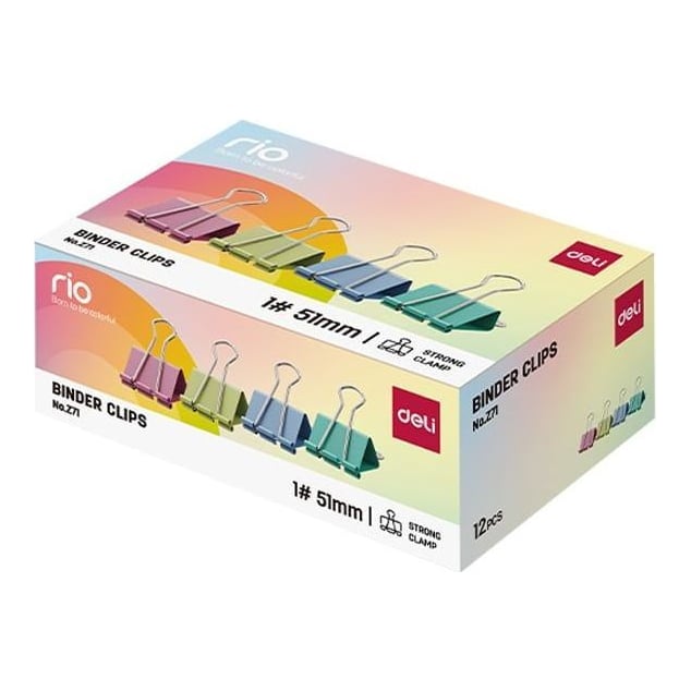 Clips Hartie 51MM Color 12 Buc/Cut Deli