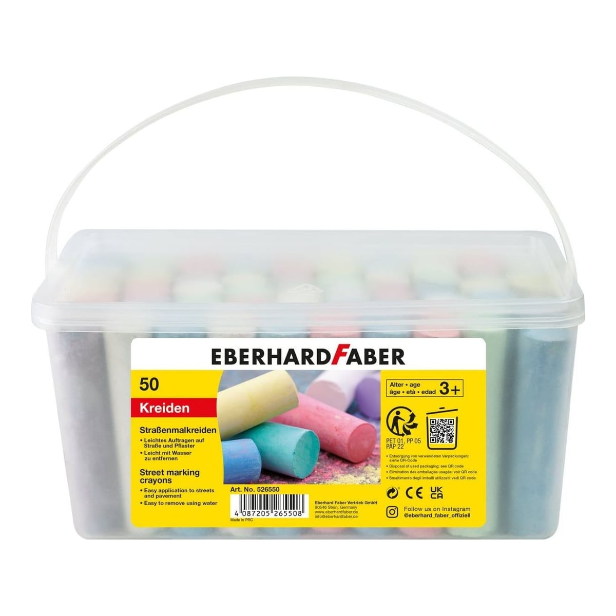 Creta 50 Buc Desen Asfalt Cutie Plastic Eberhard Faber