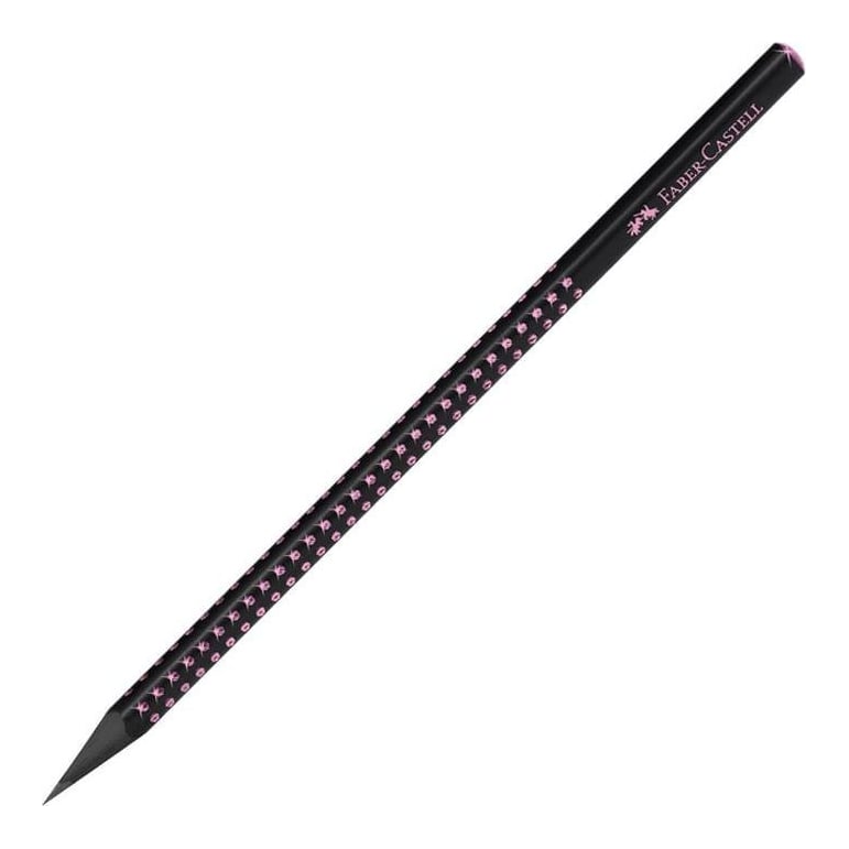 Creion Grafit B Grip Sparkle Lemn Negru Midnight Rose Faber-castell