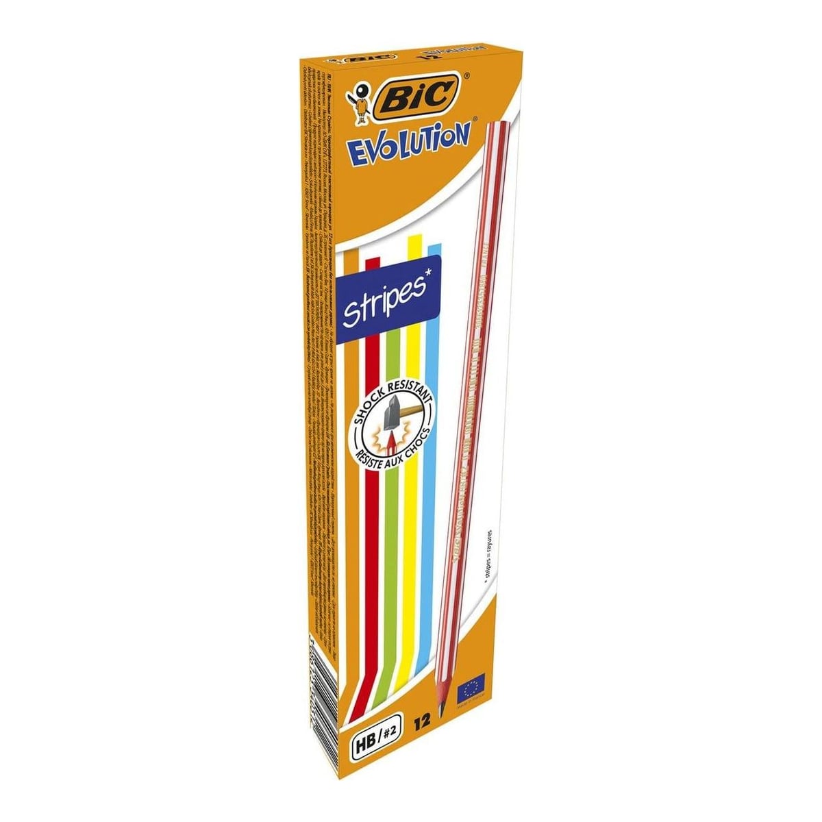 Creion Grafit Hb Fara Guma Evolution Stripes 646 12/Cut Bic