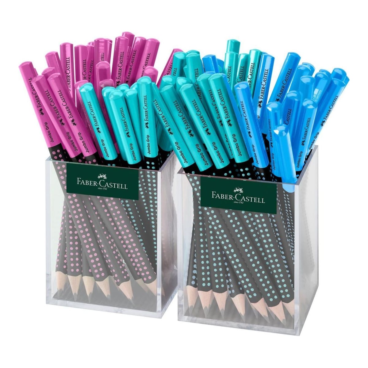 Creion Grafit Jumbo Grip Two-tone 2*36 Cut Plastic Faber-castell