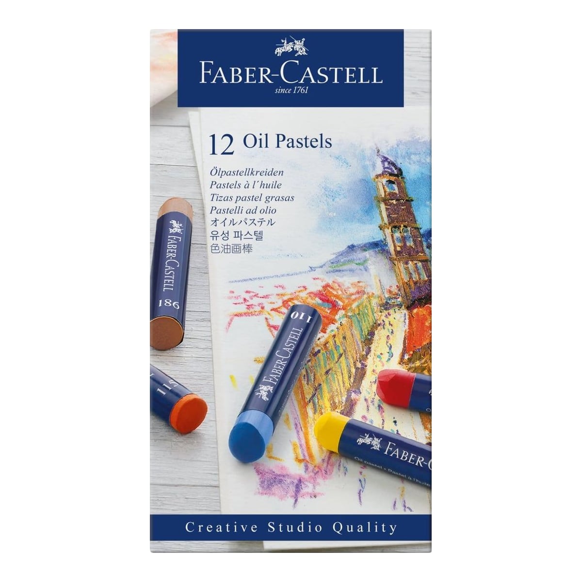 Creioane Ulei Pastel 12 Culori Faber-castell