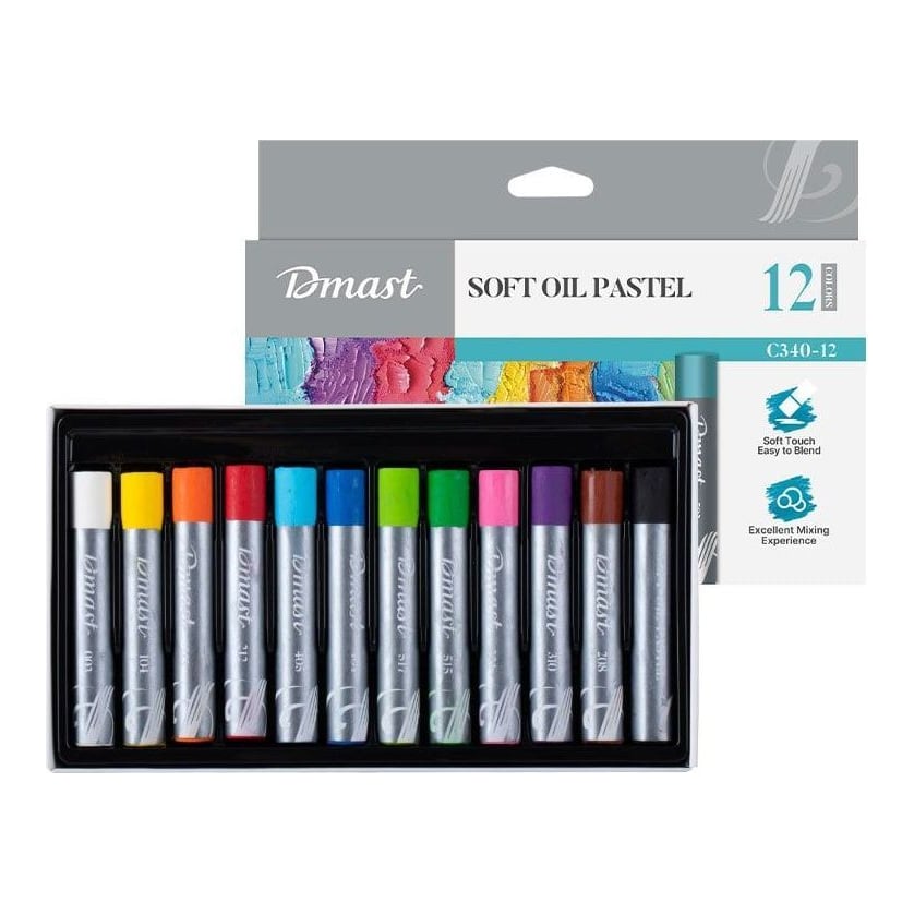 Creioane Ulei Pastel Profesionale 12 Culori Dmast By Pebeo