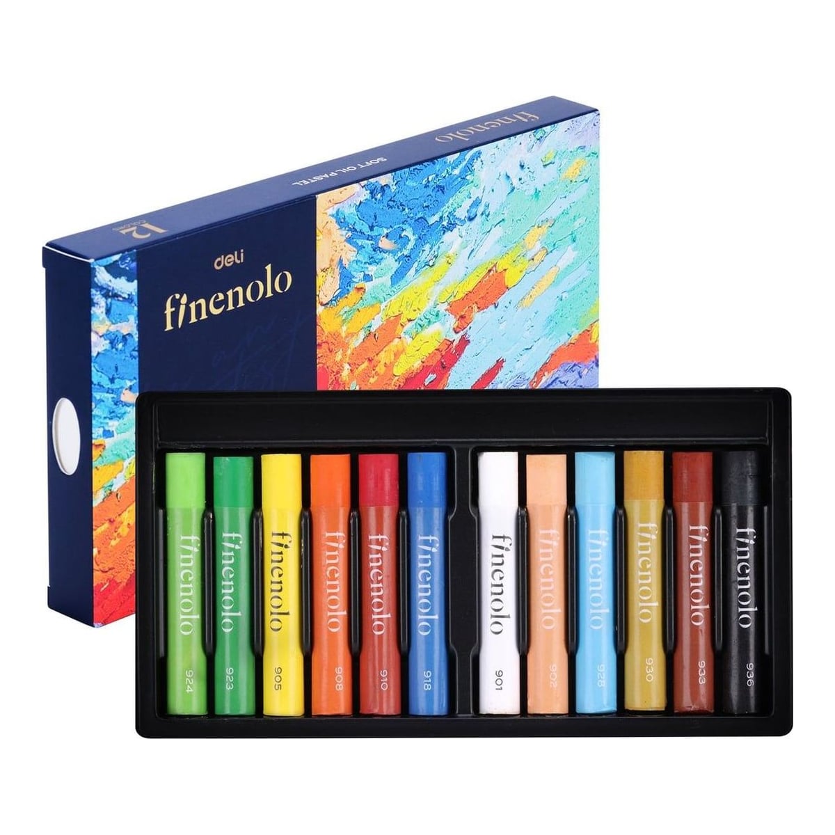 Creioane Ulei Pastel Profesionale 12 Culori Finenolo Deli