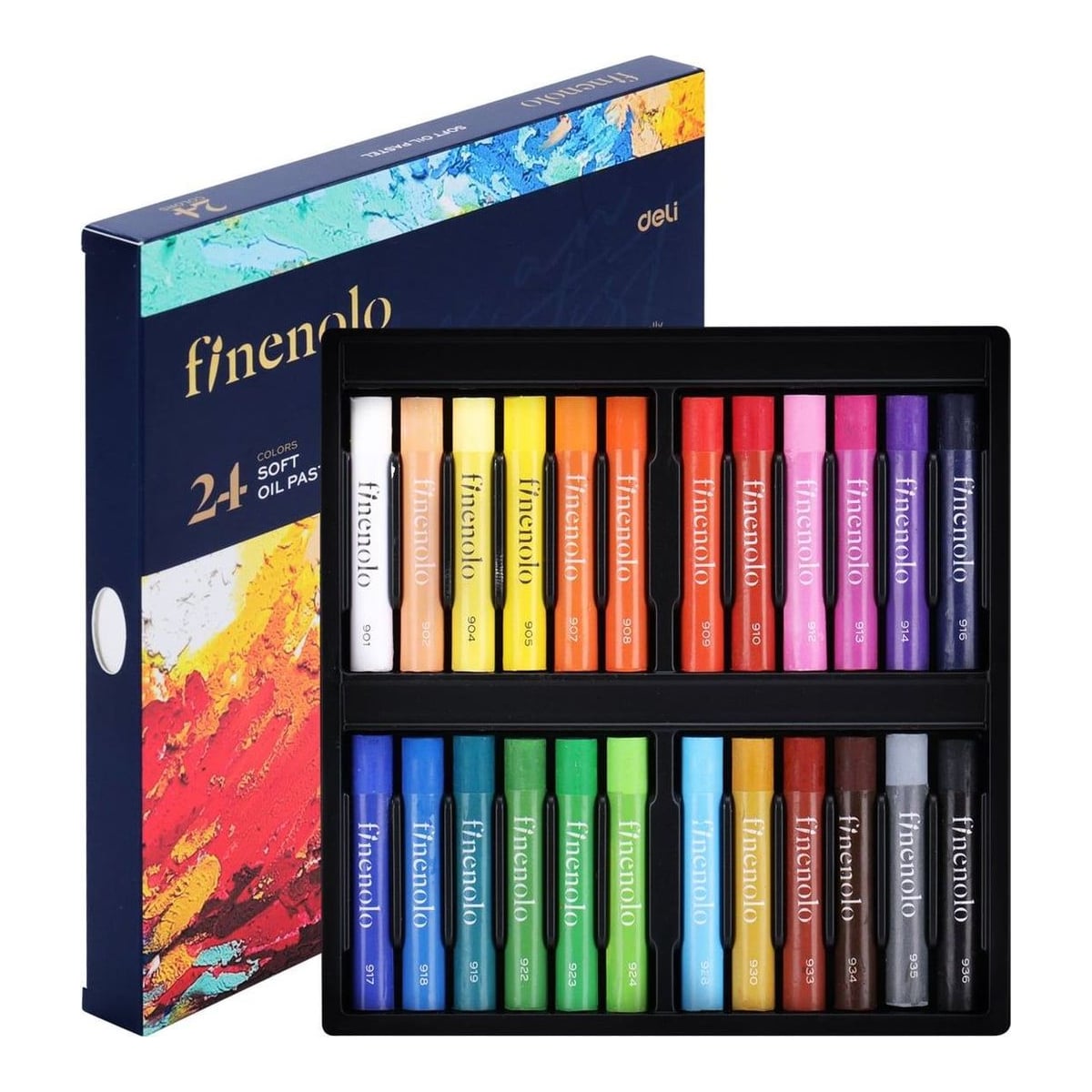 Creioane Ulei Pastel Profesionale 24 Culori Finenolo Deli
