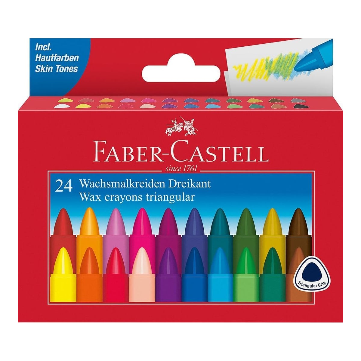 Creioane Cerate Triunghiulare 24 Culori Faber-castell