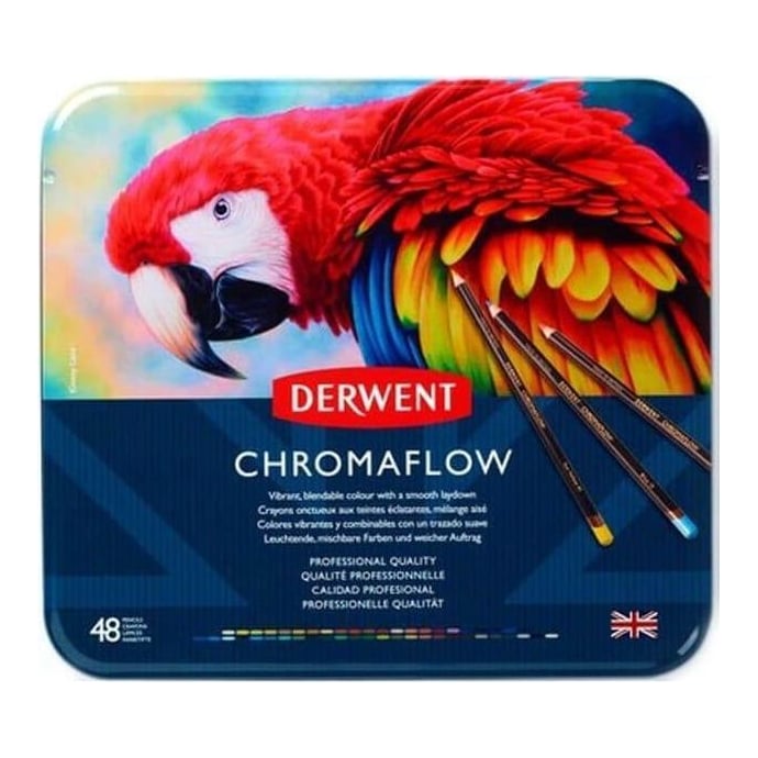 Creioane Colorate 48 Culori Cutie Metal Professional Cromaflow Derwent