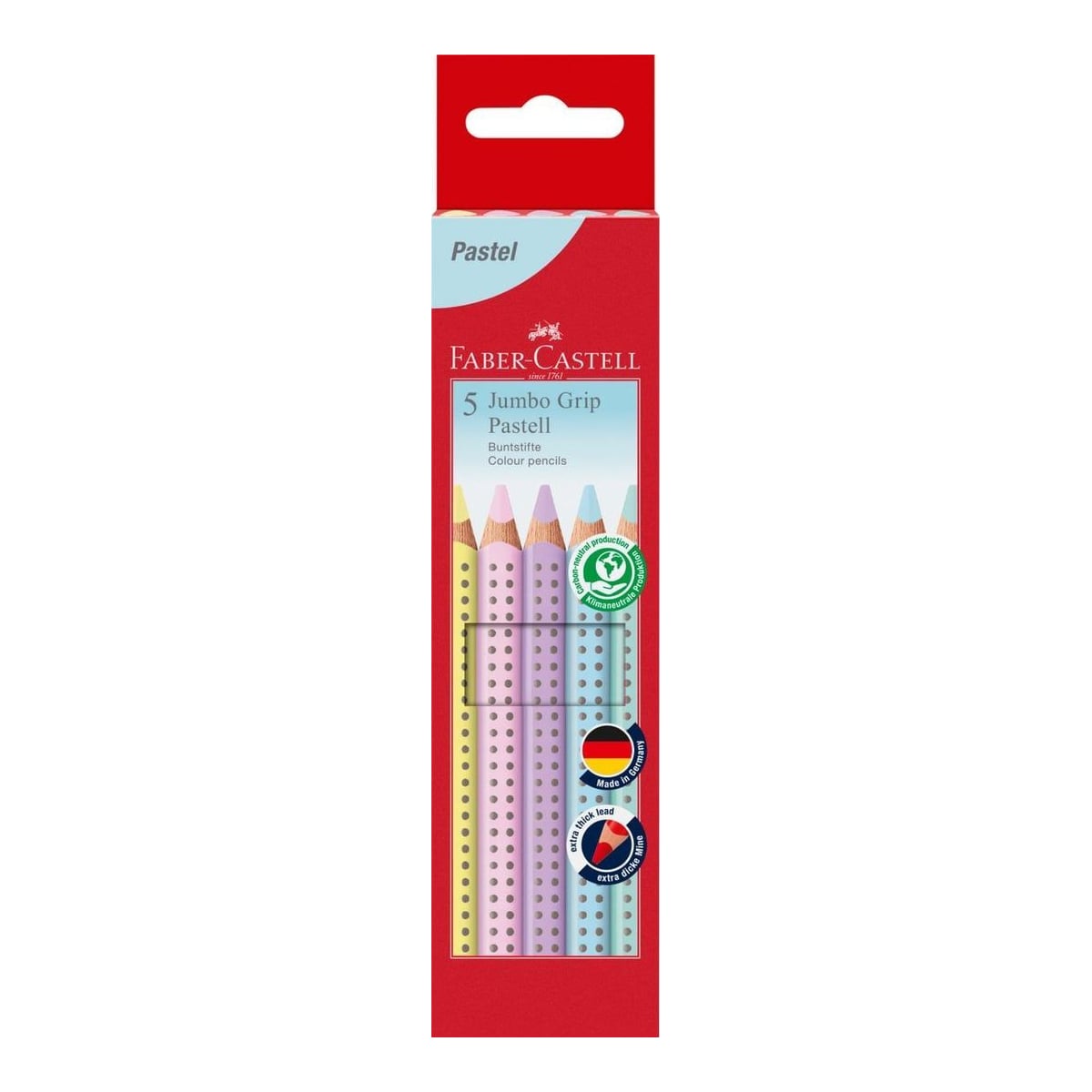 Creioane Colorate 5 Culori Pastel Jumbo Grip Faber-castell