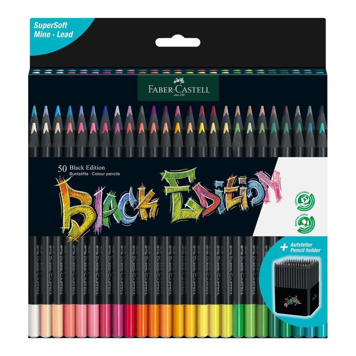 Creioane Colorate 50 Culori Black Edition Faber-castell
