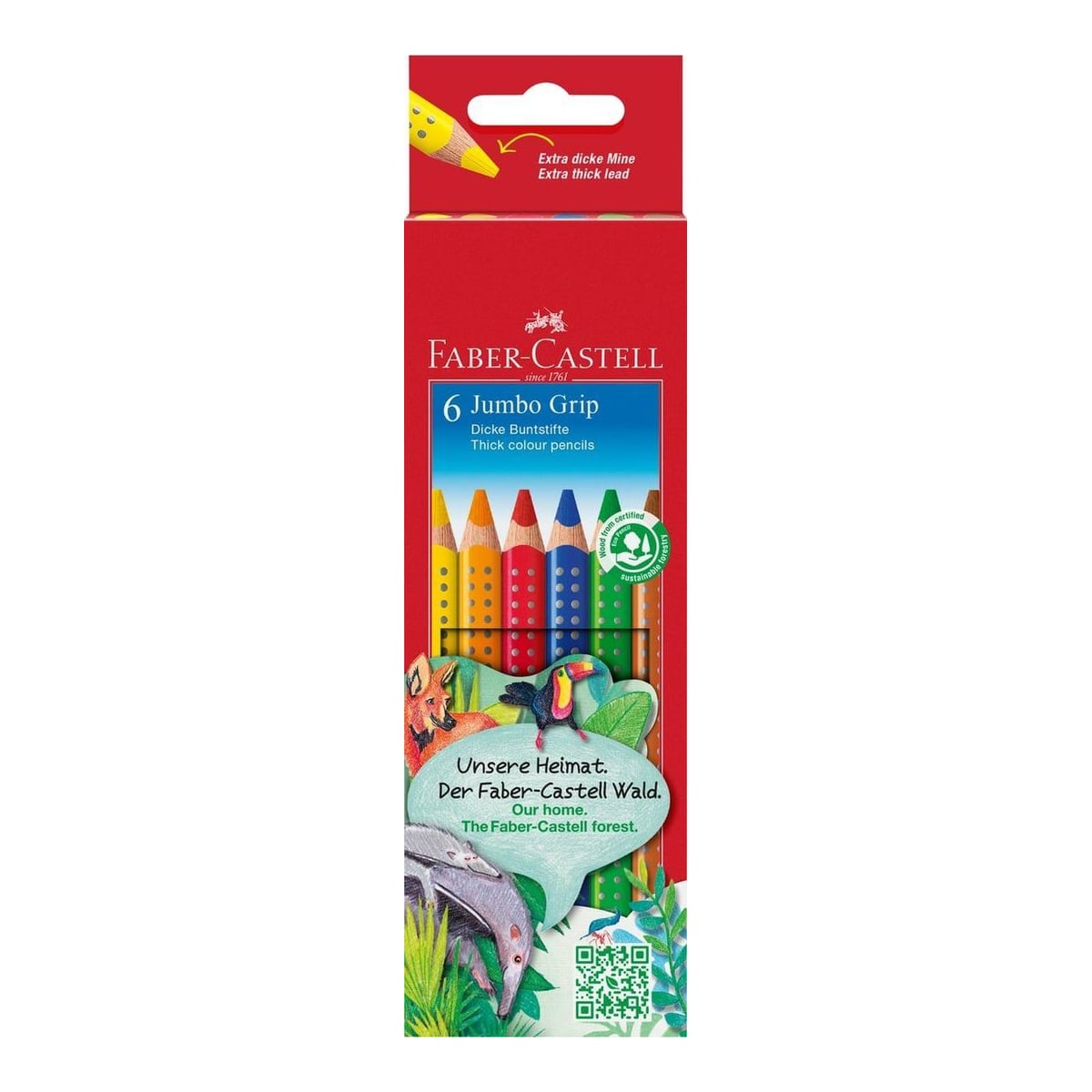 Creioane Colorate 6 Culori Jumbo Grip Faber-castell