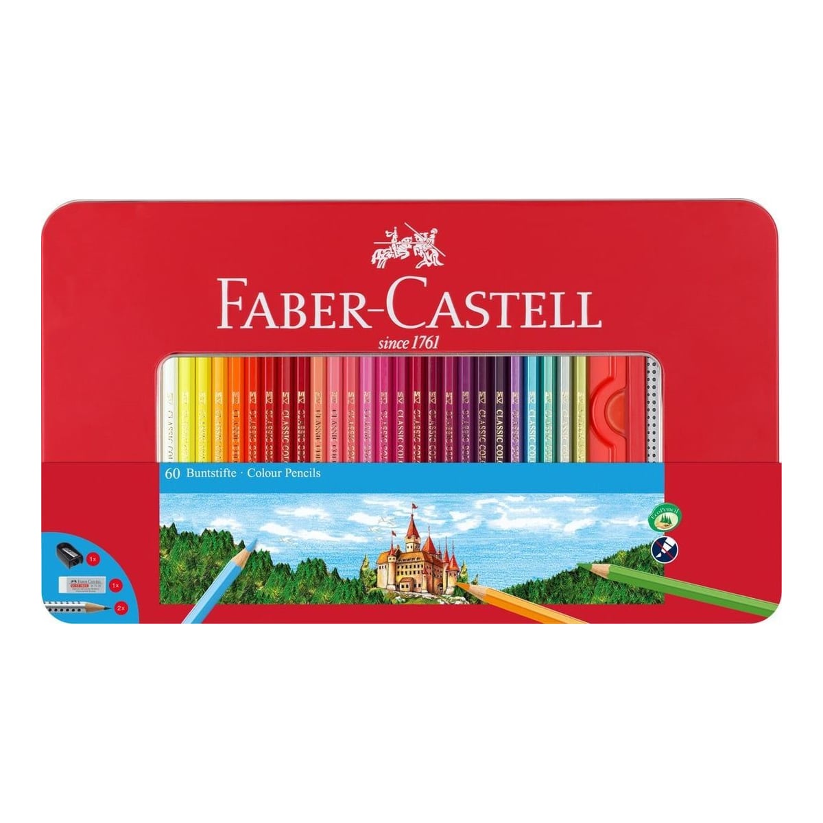Creioane Colorate 60 Culori Cutie Metal Faber-castell