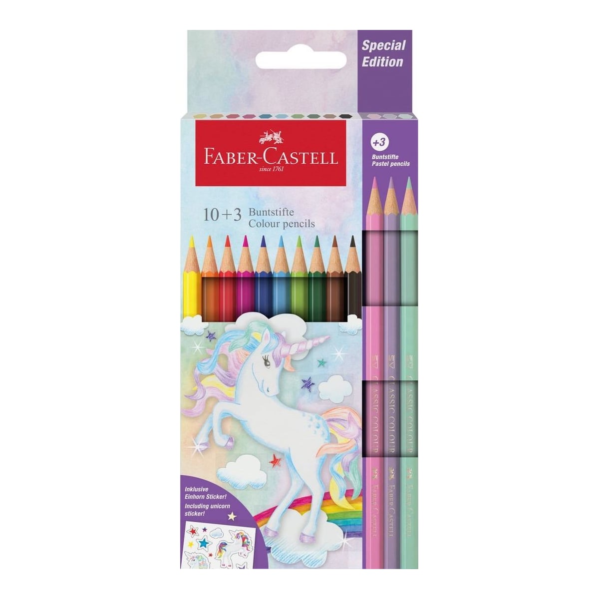 Creioane Colorate 10+3 Culori Unicorni Faber-castell