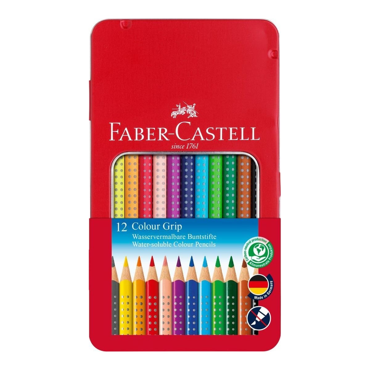 Creioane Colorate 12 Culori Cutie Metal Grip 2001 Faber-castell