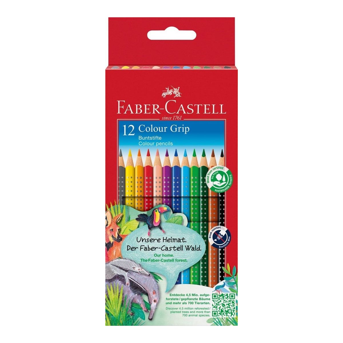 Creioane Colorate 12 Culori Grip 2001 Faber-castell