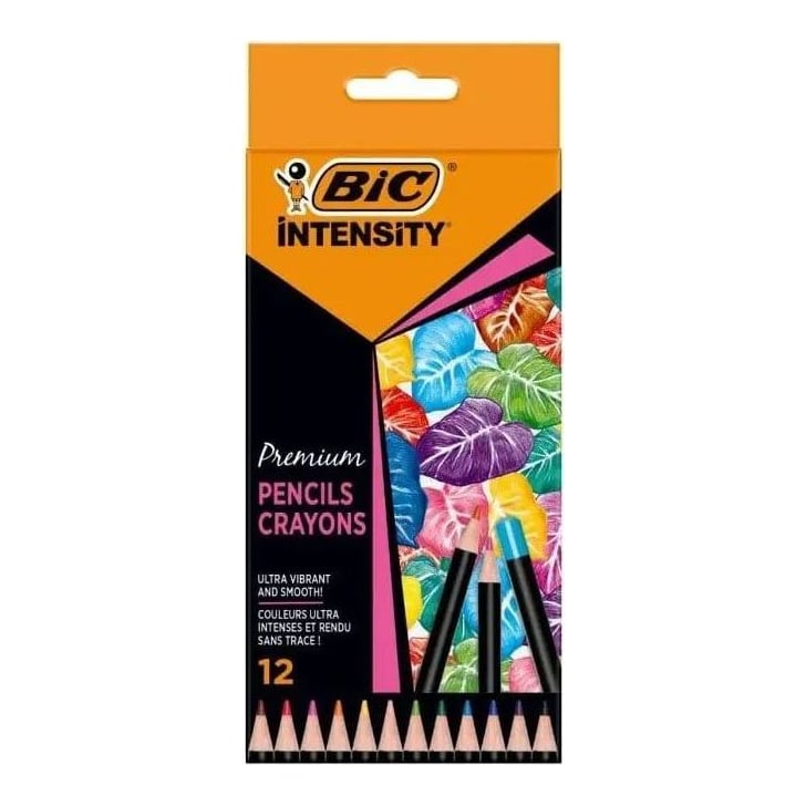 Creioane Colorate 12 Culori Intensity Premium Bic